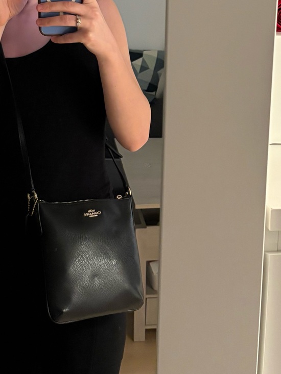 Coach Handbags - Coach Black Pebbled Leather Small Crossbody with Gold Hardware